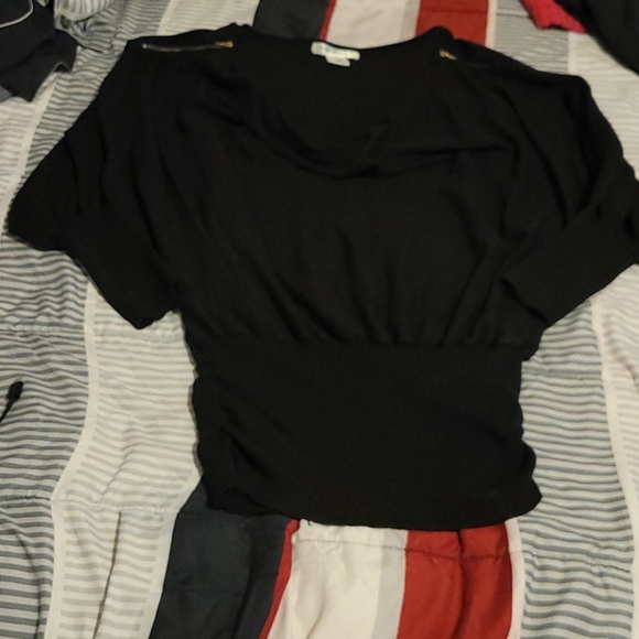 Say what black 3/4 scoop neck sweater - Picture 1 of 4